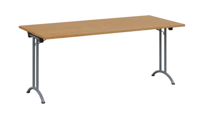 SLA 180 lak skládací jednací stůl 1800x800, deska 25 mm, podnož stříbrný lak, deska buk royal